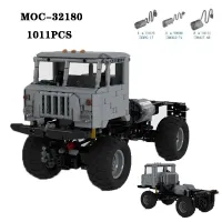 บล็อคก่อสร้าง MOC-32180คลาสสิก4X4รถบรรทุกออฟโรดอุปกรณ์ประกอบแผงควบคุมระยะไกลด้วยสัญญาณไฟฟ้าโมเดลผู้ใหญ่และเด็กของเล่นของขวัญ