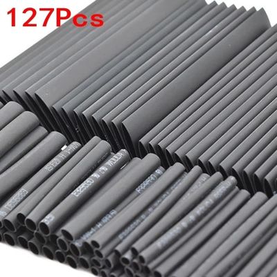 127Pcs Insulation Sleeving Thermal Casing Car Electrical Cable Tube kits Heat Shrink Tube Tubing Wrap Sleeve Assorted