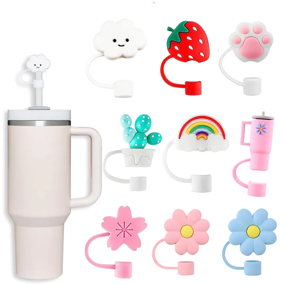 3pcs, Straw Covers Cap, Compatible With Stanley 30&40 Oz Tumbler, Cute  Silicone Straw Covers, Straw Protectors, Cup Shape Soft Silicone Straw Lids  For