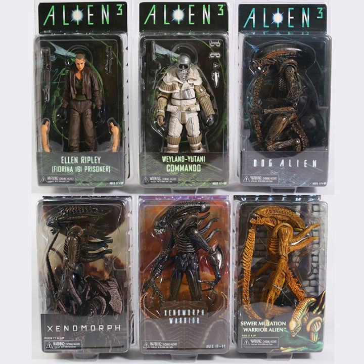 neca-aliens-xenomorph-warrior-dog-alien-ellen-ripley-weyland-yutani-bishop-colonel-cameron-7-action-figure-collectible-model-toy