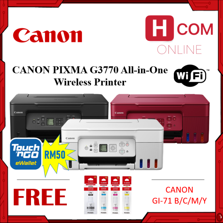 Canon Pixma G3770 Printer All In One Printer High Volume Printing New Model Print Scan 3015