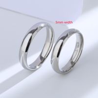 Buyee 925 Sterling Silver Couples Ring Sets Light Polishing Simple Ring For Woman Man Classic Engagement Wedding Jewelry Circle