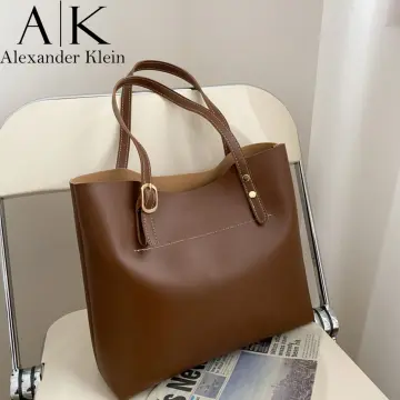 calvin klein brown leather bag