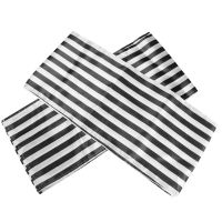 Striped Table Runner Polyester Table Decor Tablecloth for Indoor Outdoor Events Family Dinner(Black and White,2 Pack)