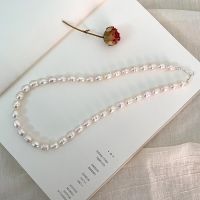 New Natural Freshwater Pearl Necklace 925 Sterling Silver Buckle Fashion Jewelry for Girls