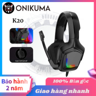 Tai nghe chơi game có dây ONIKUMA K20 3.5mm tai nghe âm thanh vòm, đèn RGB với micrô điều khiển âm lượng Tai nghe thể thao, thích hợp cho game thủ, PC, laptop, smartphone, PS4 thumbnail