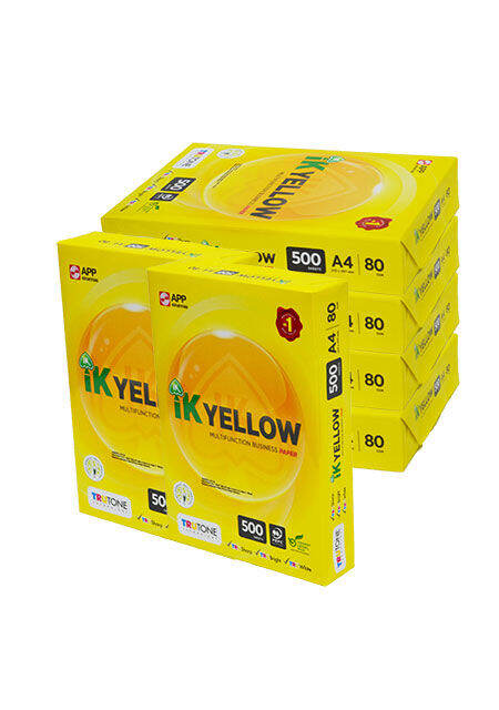 IK Yellow 500s 80gsm A4 Paper 1 Carton Box (5 Reams) (500 sheets/ream ...