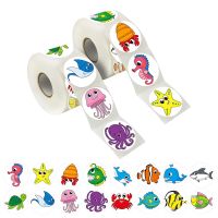 500pcs Round Marine Sea Animal Stickers In 8 Designs Envelope Sealing Scrapbook Label for Kids Handmade Gift Decoration Sticker Stickers Labels
