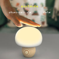 โคมไฟเห็ดซิลิโคมนุ่มด้ามไม้ (Mushroom Lamp)