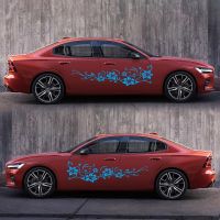 ’；【‘； Art Design Floral Car Stickers Decals Auto Both Body Wrap Stylish Flower DIY Vinyl Film Automobiles Decoration Car Parts