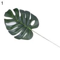 Yingke ใบไม้สีเขียว Monstera ปลอมสไตล์นอร์ดิกใบไม้ประดิษฐ์สีเขียวตกแต่งสำนักงานที่บ้านวางงานฝีมือพืชปลอมเทียม