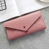 HOT14★Fashion Women Clutch Purse Heart-shaped Letter Embroidery Multifunctional Simple Long Wallets 2019 New Leather Luxury Money Bags