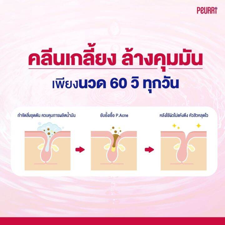 แพ็ค-2-ชิ้น-peurri-acne-amp-dry-defence-cleanser-ฝาชมพูสำหรับผิวแห้ง-100ml