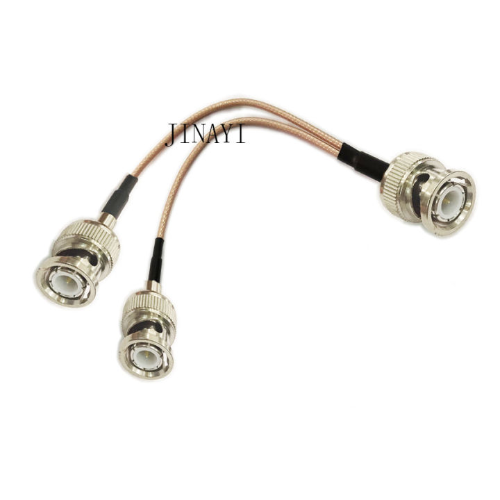 1pc BNC Male to 2 BNC Male Connector RF RG316 Pigtail Y Splitter Extension Cable 10/15/20/30/50cm /1m