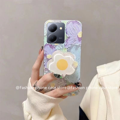 เคสโทรศัพท์ VIVO Y27 Y78 5G 4G เคส Phone Case เคสนิ่มสำหรับซิลิโคนโทรศัพท์มือถือลายดอกไม้ไหลระยิบระยับ