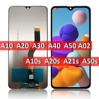 จอแสดงผล LCD ดั้งเดิมสำหรับ A10 A02 A10S A20S A21S A50 A20 A30ชิ้นส่วนจอสัมผัสแอลซีดีของเครื่องแปลงดิจิทัล A50s A40