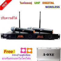 ไมค์ลอยคู่ ไมค์ลอยไร้สาย ไมโครโฟน UHF Wireless Microphone A-888A A-one ฟรีกระเป๋าอลูมิเนียม