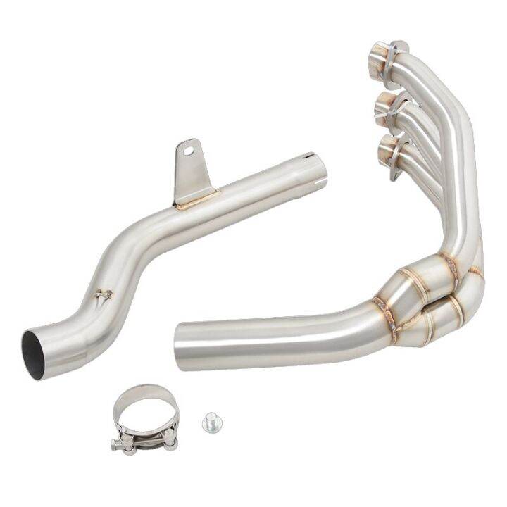 สำหรับรถจักรยานยนต์-triumph-trident-660ไอเสียเต็มระบบปรับเปลี่ยนท่อเชื่อมกลางด้านหน้าหนีสแตนเลสแข่ง51มม