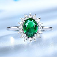 Luomansi Real S925 Sterling Silver Sapphire RUBY Emerald Ring Wedding Engagement Girl Ring Women Jewelry