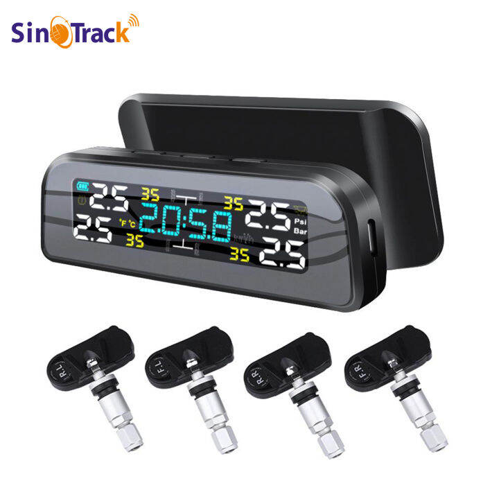 Universal TPMS Wireless Tire Pressure Monitoring System Solar Power
