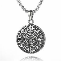 Amulet Zodiac Conslation Sign Celestial Astrology Pendant Necklace Men