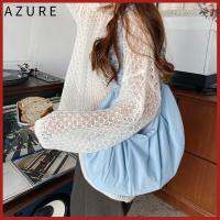 AZURE เสื้อมีจีบ กระเป๋าโท้ท จุได้มาก กระเป๋าถือแบบถือ ลำลองแบบสบายๆ กระเป๋าสะพายไหล่แบบพาดลำตัว ผู้หญิงผู้หญิงผู้หญิง