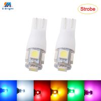 【CW】¤❍◘  Strobe Flash 12V 24V W5W 194 T10 5050 5 SMD Bulb Cars Trucks Motorcycles Door Warning Clearance 2Pcs