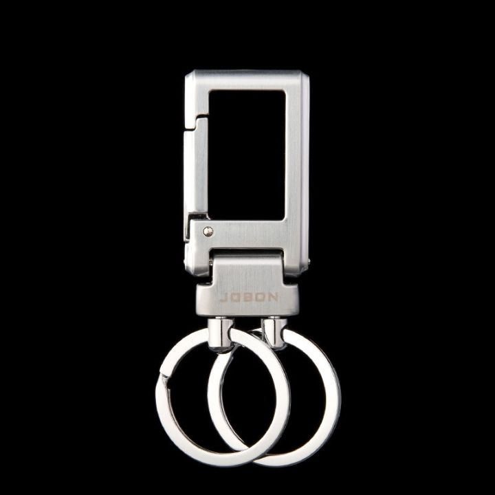 cod-jobon-zhongbang-car-key-chain-men-and-women-simple-double-ring-creative-gift-pendant
