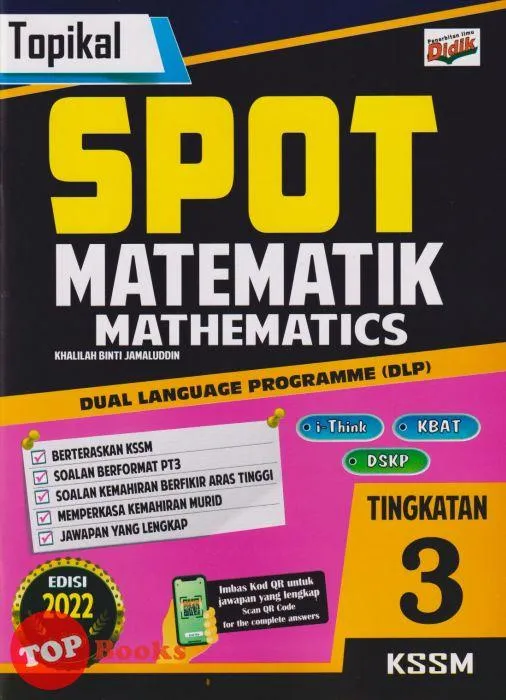 Topbooks Ilmu Didik Topikal Spot Matematik Tingkatan 3 Kssm Dlp Dwibahasa 2022 Lazada