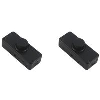 2X Inline LED Dimmer Switch, Built-in Rotary ON/OFF and Knob Control Dimmer for Dimmable 3-100W LED/Incandescent Black