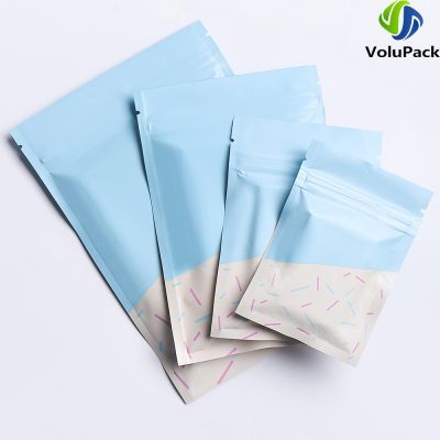 Recyclable Ziplock Packaging Bags Aluminum Foil Mylar Tear Notch Pouches Kitchen Food Storage Bags Heat Sealing Smell Proof Bags