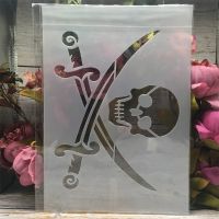 A4 29cm Pirate Skull s DIY Layering Stencils Wall Painting Scrapbook Coloring Embossing Album Decorative Template