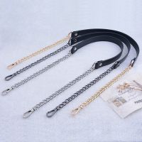 【CW】 50cm-160cm Shoulder Crossbody Leather Handle with 9mm Gold Silver Gun Metal Chains