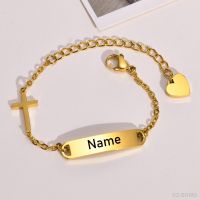 【hot】◎  Personalized Baby ID With 14k Gold Plated Nameplated Baptism Children Newborn