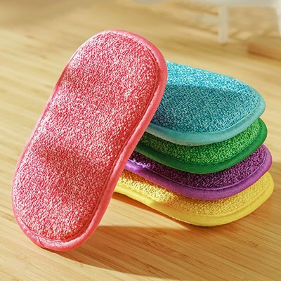 5/10PCS Sponges for Dishes Non-Scratch Microfiber Sponge Non Stick Pot Cleaning Tools Gadgets