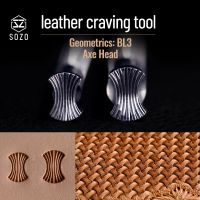 SOZO BL3 Leather Stamping Tool Geometry Axe Head Weaving Stamps  Handmade Carving Printing Saddle Making 304 Stainless Steel Knitting  Crochet