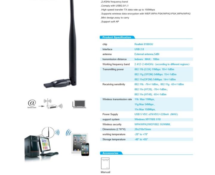 usb-wifi-adapter-ตัวรับสัญญาณ-wifi-ใช้งานกับคอมพิวเตอร์-pc-notebook-indoor-amp-outdoor-high-gain-antenna-5dbi-2-4ghz