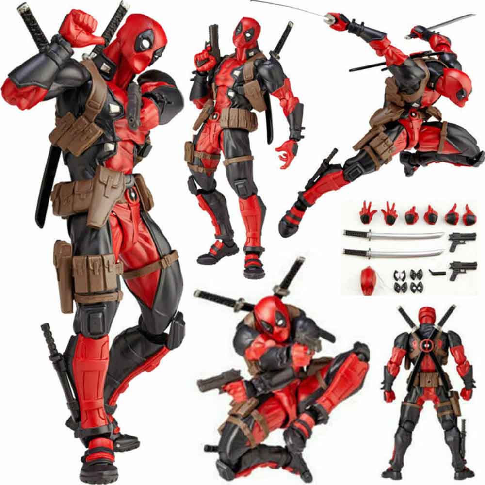 Marvel Legends X-men Deadpool Action Figure Revoltech Kaiyodo Verison Toy Model 