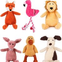 Corduroy Dog Toys For Small Large Dogs Animal Shape Plush Pet Puppy Squeaky Chew Bite Resistant Toy Pets Essories Supplies