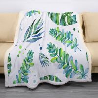 2023 Leaf 3D Printed Sherpa Fleece Blanket On The Sofa Bed Funny Animals Throw Soft Blanket Home Bedspread Travel Camping Bedding