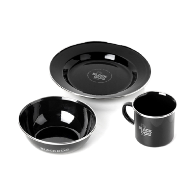 BLACKDOG Barbecue Tableware Set Ultralight Portable Enamel Bowl Plate Cup for Picnic Equipment