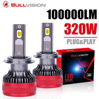 Bullvision H7 LED F5 F5C LM LED H4 320W ไฟรถยนต์ HB3 H8 H9 9012 HIR2 9005 9006 PTF ไฟต่ำ Spotlight CANbus