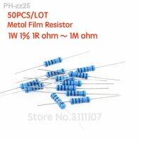 50PCS/LOT 1W 1 Metal film resistor 1 1R 1M 2R 10R 22R 47R 100R 330R 1K 4.7K 10K 22K 100K 470K 51 22 47 330 ohm resistance