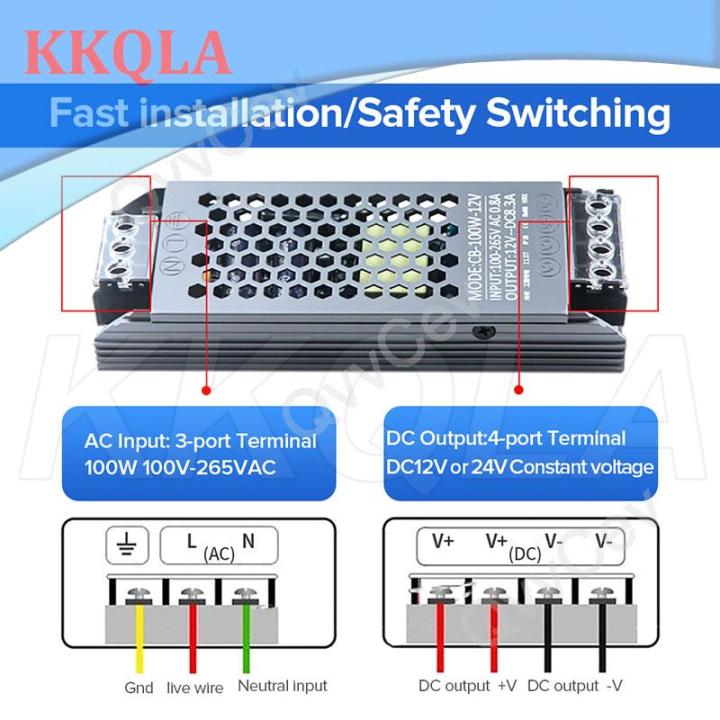 qkkqla-100w-dc12v-24v-ultra-thin-led-power-supply-lighting-transformers-adapter-switch-100w-ac110-265v-for-led-strips