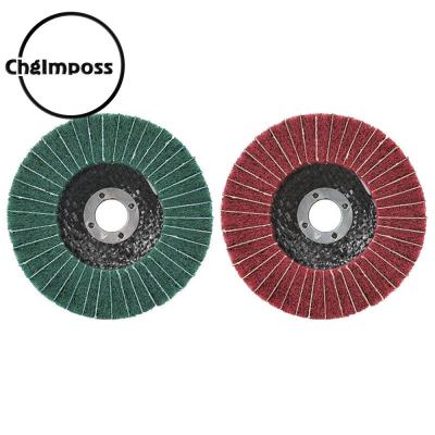 ChgImposs ล้อบดและขัดเส้นใยไนลอน180ขนาด100มม. X 15มม. 1ชิ้นสแตนเลสล้อแปรงสำหรับสแตนเลสโลหะ