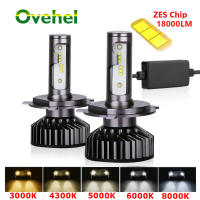 Ovehel H7 LED ZES 18000LM Canbus H4 Led Headlight H11 H8 H1 H3 HB3 9005 9006 LED HB3 Headlight Car Light 80W 3000K 6000K 12V