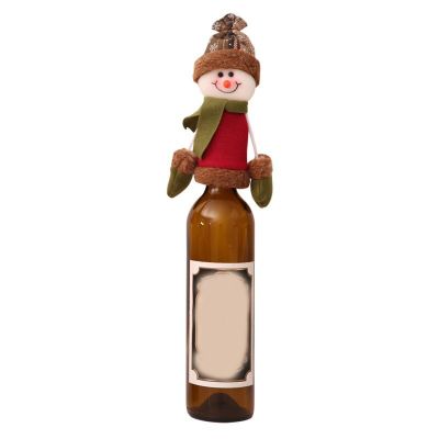 ฝาครอบขวดไวน์ถักลายคริสต์มาส,ลูกบอลผูกโบว์กวางเอลก์ชุดไวน์มนุษย์หิมะสำหรับตกแต่งของขวัญสุขสันต์วันปีใหม่ JPZ3824เครื่องมือบาร์ไวน์