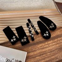 ✥✱♧ HPUNK Retro Flash Drill Stars Hair Clip Black Velvet BB Clips for Women Girls Elegant Hairpin Geometry Barrette Hair Accessories