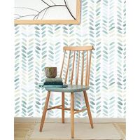 ✕☂﹍ Green and White Peel and Stick Wallpaper Boho Contact Paper Leaf Self-Adhesive Removable Wallpaper Herringbone Wallpaper