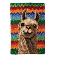 2021DIY Cartoon Smiling Alpaca Latch Hook Kits Rug Crochet Tapis Lovely Animal Needle Embroidery For Carpet Tapestry Kits Floor Mat